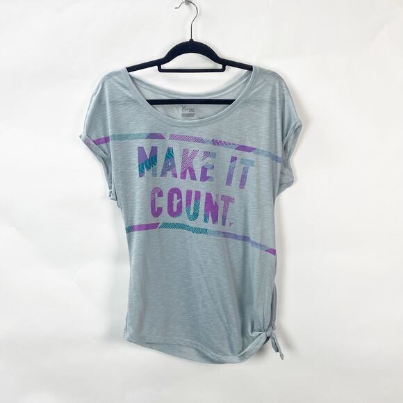 2/$30 2/$30 Old Navy Active Small Womens Gray Graphic Tie Waist T-Shirt - Picture 1 of 8